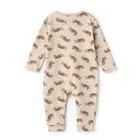 Комбинезон детский (3 шт.), цвет бежевый/зелёный/белый, рост 86 см - фото 22900161