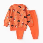 Комплект детский (свитшот,брюки), цвет оранжевый, рост 74 см - фото 24293016