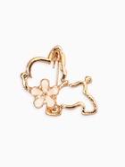 Брошь «Собачка» с цветочком, цвет белый в золоте - Фото 1