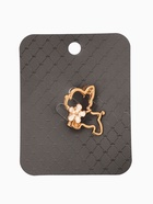 Брошь «Собачка» с цветочком, цвет белый в золоте - Фото 4