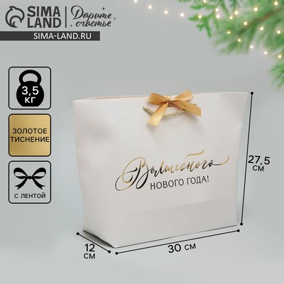 Пакет подарочный новогодний «Волшебного Нового года», 30×27.5×12 см