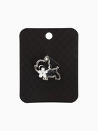 Брошь «Собачка» с цветочком, цвет белый в серебре 9613729