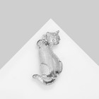 Брошь «Кошка» игривая, цветная в серебре - фото 7336900
