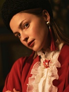 Брошь «Цветок» морской, цвет красно-белый в золоте - Фото 4