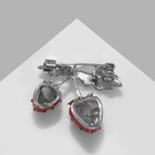 Брошь «Клубнички» на веточке, цветная в серебре - Фото 2