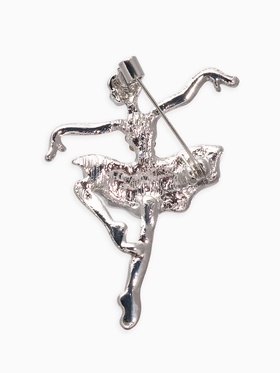 Брошь «Балерина», цветная в серебре