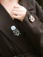 Брошь «Цветы» на ветке, цвет розово-белый в золоте - Фото 2