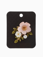 Брошь «Цветы» на ветке, цвет розово-белый в золоте - Фото 6