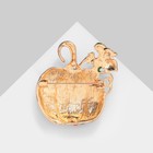 Хэллоуин! Брошь «Тыква» с листиком, цветная в золоте - фото 25620699