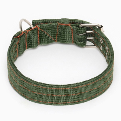 Ошейник, 64×4 см, ОШ 50-58 см, четырёхслойный, полиэстер, зелёный