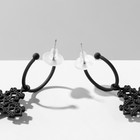 Серьги с эмалью «Крестик» ажурный, цвет матовый чёрный - Фото 2