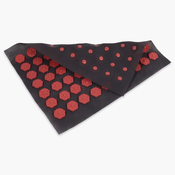 Ипликатор-коврик, основа спанбонд, 70 модулей, 32 × 26 см, цвет тёмно-серый/красный - фото 1907827306