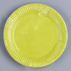 Тарелка одноразовая бумажная "Жёлто-зелёный",однотонная, 18 см - Фото 5