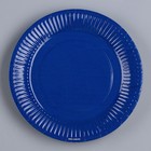 Одноразовая посуда: тарелка бумажная «Синий», однотонная, 18 см - Фото 2