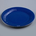 Одноразовая посуда: тарелка бумажная «Синий», однотонная, 18 см - Фото 3