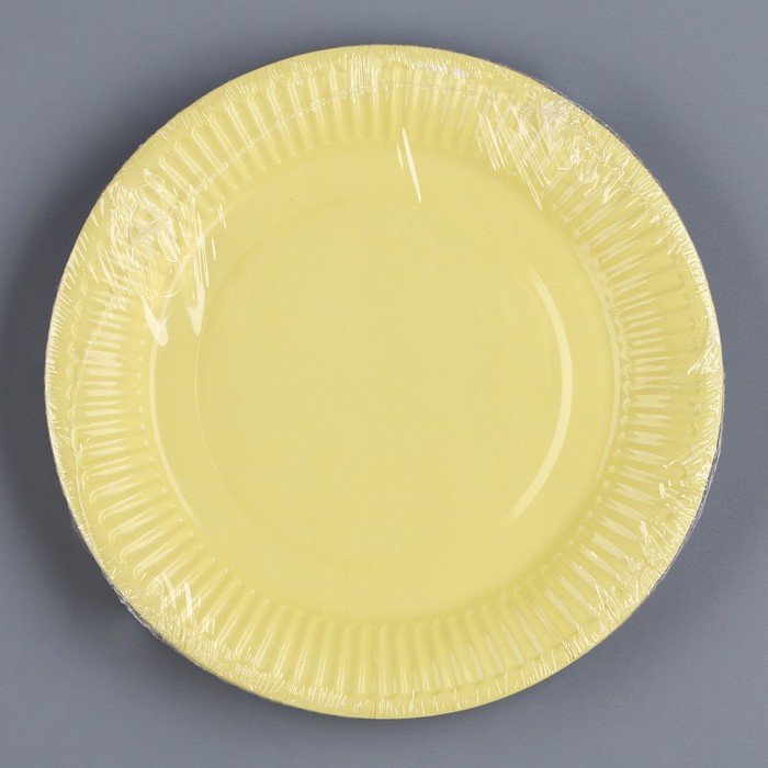 Тарелка бумажная «Банановый», однотонная, 18 см 9847341