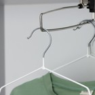 Плечики - вешалки антискользящие, металл с ПВХ покрытием, 41×20×0.3 см, 5 шт., белые - Фото 3