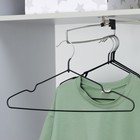 Набор вешалок антискользящих, металл с ПВХ покрытием, 41×20×0,3 см, 5 шт, цвет черный - Фото 2