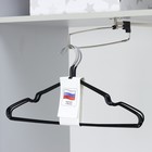 Набор вешалок антискользящих, металл с ПВХ покрытием, 41×20×0,3 см, 5 шт, цвет черный - Фото 1