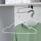 Плечики - вешалки антискользящие, металл с ПВХ покрытием, 41×20×0.3 см, 10 шт., белые - Фото 2