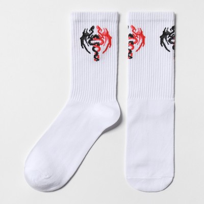 Носки мужские белые «Драконы», р-р 31
