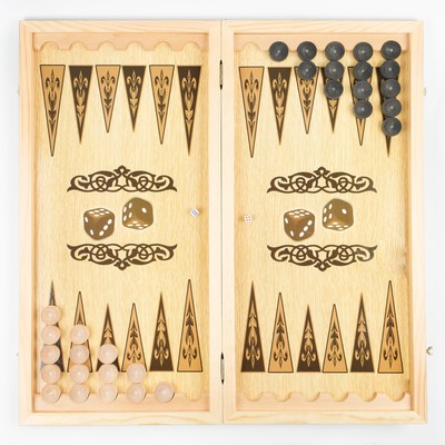 Настольная игра 2 в 1 нарды, шашки «Герб», деревянные, 60×60 см