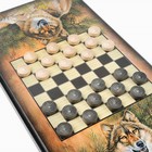Настольная игра 2 в 1 нарды, шашки «Волки», деревянные, 60×60 см - Фото 3