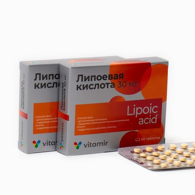 Липоевая кислота Витамир, 2 упаковки по 60 таблеток