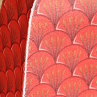 Набор для бани с принтом "Огненный дракон": шапка, тапки, коврик, красный - Фото 2