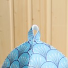 Набор для бани с принтом "Водяной дракон": шапка, рукавица, коврик, голубой, р. 41-43 - Фото 3