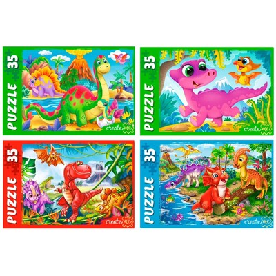 Пазл «Мир динозавров», 35 элементов, МИКС