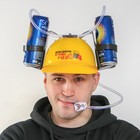 Каска «Делу время, а пиво щас», с отверстиями под банки, обхват головы 56-58 см - Фото 2