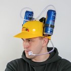 Каска «Делу время, а пиво щас», с отверстиями под банки, обхват головы 56-58 см - Фото 3