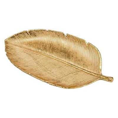Декоративное блюдо «Пальмовый лист», 28×13×2,5 см, цвет золотой
