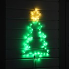 Светодиодная фигура «Ёлка», 39 × 72 см, дюралайт, 60 LED, 220 В, свечение зелёное/тёплое белое - фото 10970485