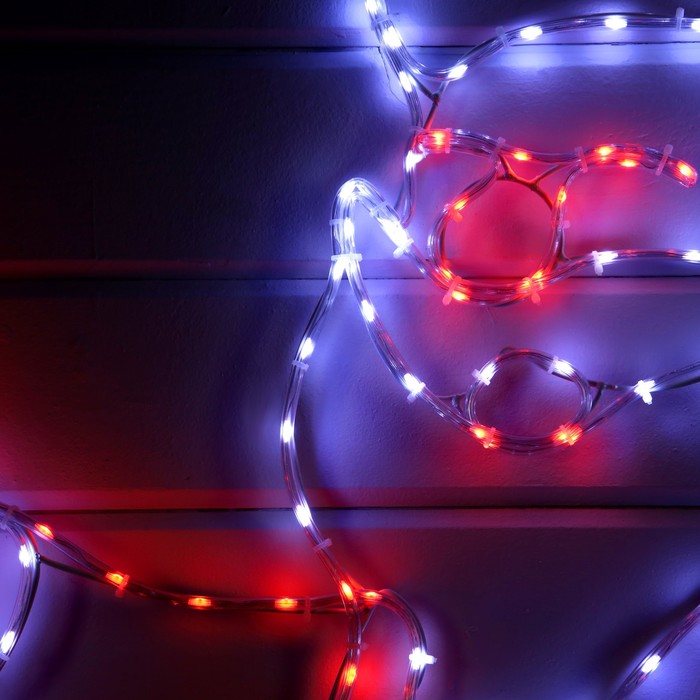 Светодиодная фигура «Дед Мороз», 89 × 77 см, дюралайт, 180 LED, 220 В, свечение красное/белое - фото 1928278860