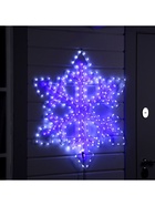 Светодиодная фигура «Снежинка», 90 см, дюралайт, 280 LED, 220 В, мигание, свечение белое/синее - фото 60819613