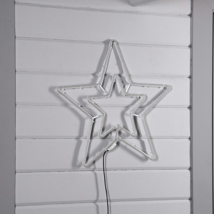 Неоновая фигура «Звезда», 55 см, 672 LED, 220 В, свечение белое - фото 1909290033
