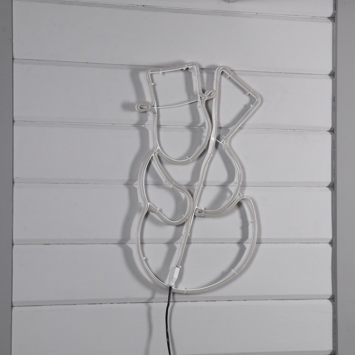 Неоновая фигура «Снеговик», 38 × 54 см, 336 LED, 220 В, свечение тёплое  белое - РусЭкспресс