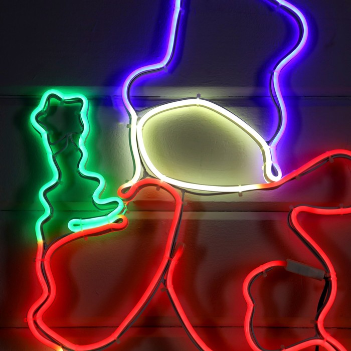 Неоновая фигура «Снеговик», 48 × 60 см, 448 LED, 220 В, свечение тёплое белое/синее/зелёное/красное - фото 1907827688