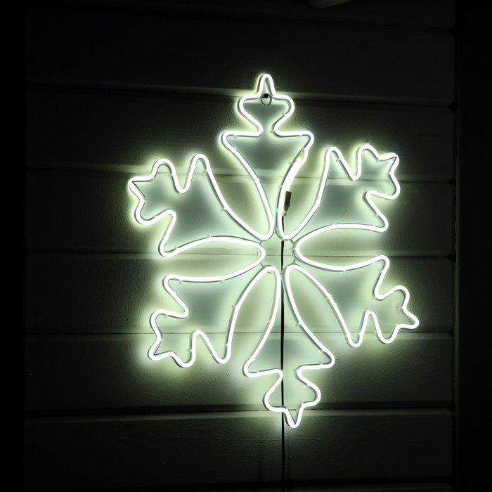 Неоновая фигура «Снежинка», 56 см, 560 LED, 220 В, свечение белое - фото 1907827690