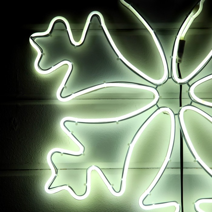 Неоновая фигура «Снежинка», 56 см, 560 LED, 220 В, свечение белое - фото 1907827692
