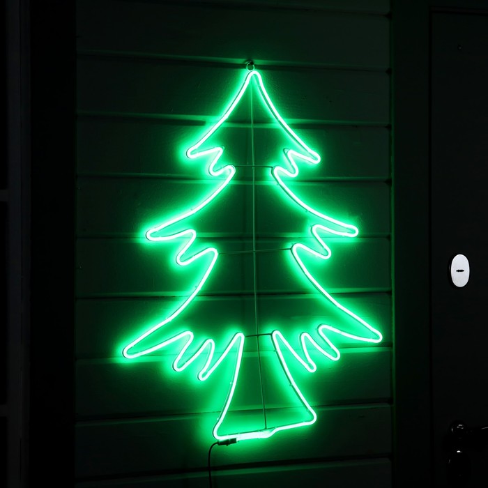 Неоновая фигура «Ёлка», 70 × 85 см, 560 LED, 220 В, свечение зелёное