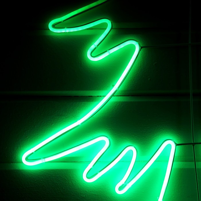 Неоновая фигура «Ёлка», 70 × 85 см, 560 LED, 220 В, свечение зелёное - фото 1907827696