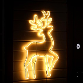 Неоновая фигура «Серебрянное копытце», 55 × 92 см, 672 LED, 220 В, свечение тёплое белое