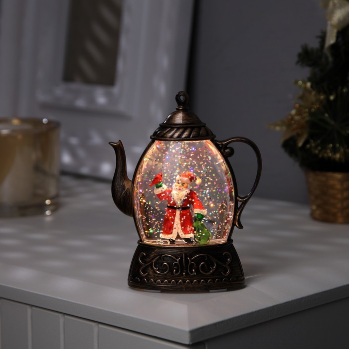 Светодиодная фигура «Дед Мороз» 8 × 13.3 × 4.5 см, пластик, батарейки АААх2 (не в комплекте), свечение тёплое белое - Фото 1