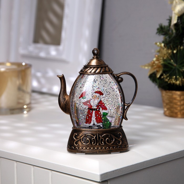 Светодиодная фигура «Дед Мороз» 8 × 13.3 × 4.5 см, пластик, батарейки АААх2 (не в комплекте), свечение тёплое белое