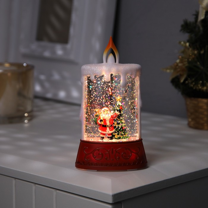 Светодиодная фигура «Дед Мороз» 8 × 14.5 × 4.2 см, пластик, батарейки АААх2 (не в комплекте), свечение тёплое белое - Фото 1