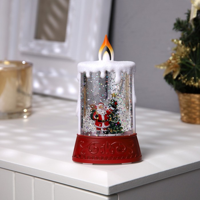Светодиодная фигура «Дед Мороз» 8 × 14.5 × 4.2 см, пластик, батарейки АААх2 (не в комплекте), свечение тёплое белое