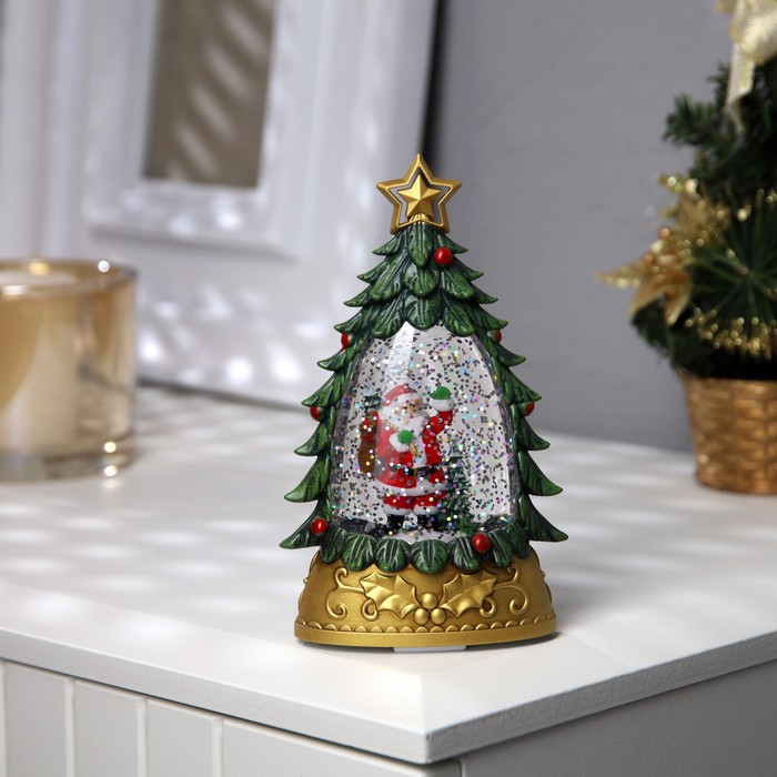 Светодиодная фигура «Дед Мороз с подарками» 9 × 15 × 4 см, пластик, батарейки АААх2 (не в комплекте), свечение тёплое белое - фото 1907827798